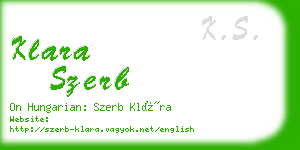 klara szerb business card